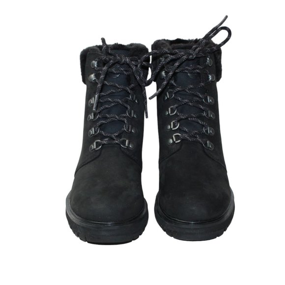 Timberland Kinsley Combat Boot Faux Fur Lined 2.5" Block Heel Women's 8 NEW! - Picture 2 of 12
